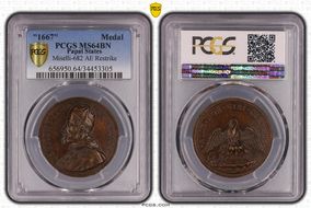 "1667" Medal Miselli-682 AE Restrike MS64BN