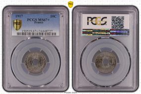 1917 10C Gad-286 F-138 MS67+