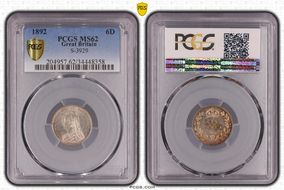 1892 6D S-3929 MS62
