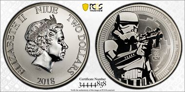 2018-NZM $2 Star Wars - Stormtrooper First Day of Issue MS70