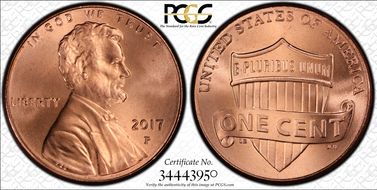 2017-P 1C Shield MS68RD