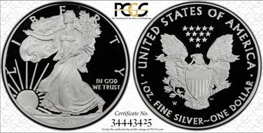 2011-W $1 Silver Eagle PR70DCAM