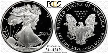 1990-S $1 Silver Eagle PR68DCAM