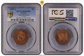 1855-A 5C Gad-152 F-116 Chien MS65RB