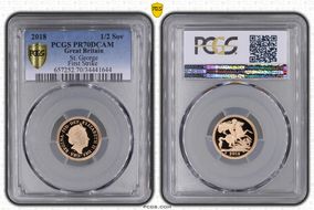 2018 1/2 Sov S-SB12 65 Coronation Privy First Strike PR70DCAM