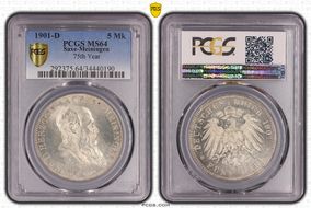 1901-D 5 Mk 75th Birthday J-150 MS64