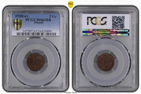 1928(w) 2 Gr KM-9a MS63RB