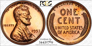 1953 1C Re-Engraved Design, FS-402 PR65RD