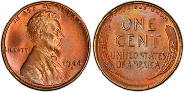 1944-S 1C MS67RB
