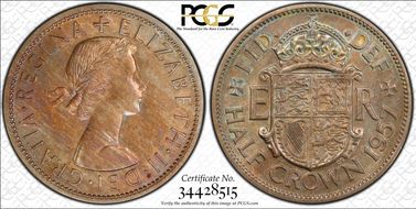 1957 1/2 Cr S-4145 MS62