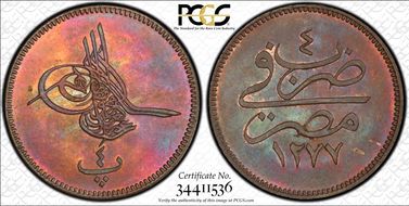 AH1277//4 (1863) 4 Para KM-240 MS65BN