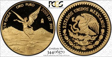 2005-Mo 1/4 oz Libertad Au PR69DCAM