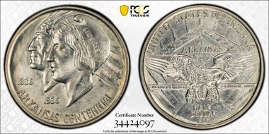 1937-D 50C Arkansas MS65