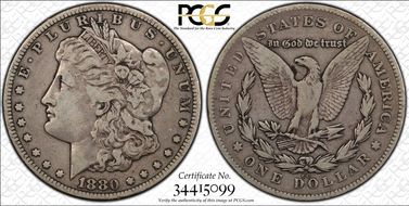 1880-CC $1 8/7 Reverse of 1878 VF25
