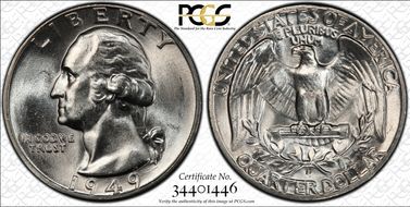 1949-D/D 25C RPM FS-501 MS65