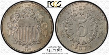 1866 5C Rays MS62