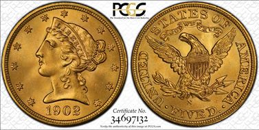 1902-S $5 MS67