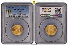 1864-BB 20 Fr Gad-1062 F-532 MS63