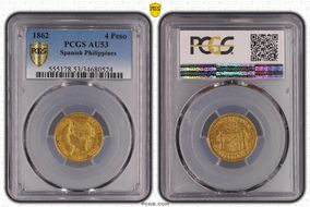 1862 4 Peso KM-144 AU53