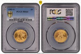 1901-S $5 MS64
