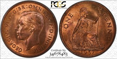 1937 1D S-4114 MS65RB