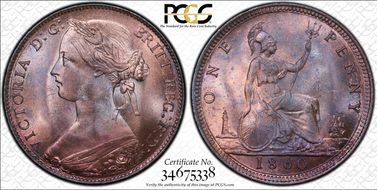 1860 1D S-3954 4/D L.C. WYON LCW(s) TB/TB MS64+ RB