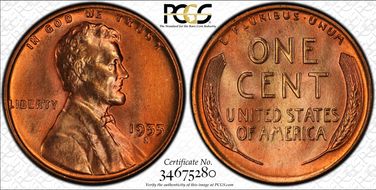 1955-S/S/S 1C RPM, FS-501 MS66RD