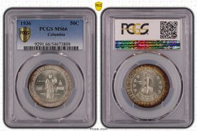 1936 50C Columbia MS66