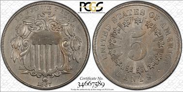 1867 5C Rays AU58