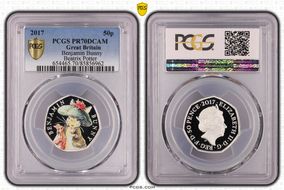 2017 50p S-H40 Benjamin Bunny Ag Beatrix Potter PR70DCAM