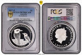 2017-P $1 Kookaburra Ag PR70DCAM