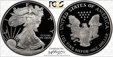 1996-P $1 Silver Eagle PR68