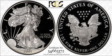 2001-W $1 Silver Eagle PR69DCAM