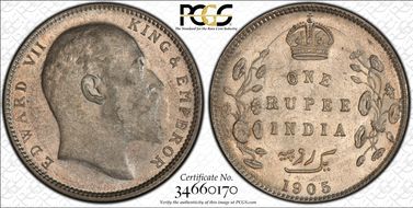 1905(C) Rupee SW-7.27 Prid-191 AU58