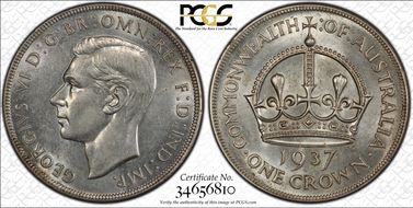 1937 Crown KM-34  Ag AU58