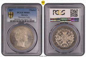 1827 Thaler KM-733 Theresien Order MS64