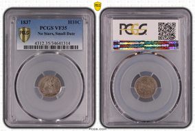 1837 H10C Seated, Small Date VF35