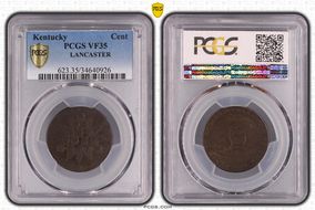 1790s Tkn 1/2P Kentucky, Lancaster Edge VF35BN