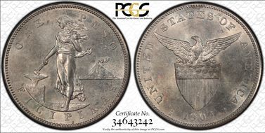 1904-S Peso AU58