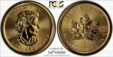 2016 $5 Maple Leaf Au MS68