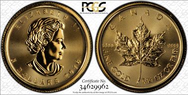 2016 $5 Maple Leaf Au MS69