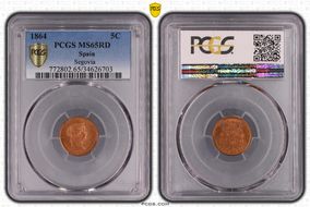 1864 5C Segovia MS65RD