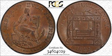 1795 Tk 1/2D DH-352b Dublin, Parker's MS64BN