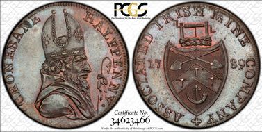 1789 Tk 1/2D DH-24 Wicklow, Cronebane MS63BN