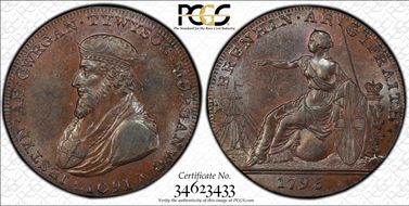 1795 Tk 1/2D DH-3a Glamorganshire Glamorgan MS62BN