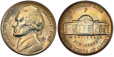 1942-P 5C Silver MS67+ FS