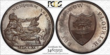 1791 Tk 1/2D DH-2a Lanarkshire, Glasgow MS65BN