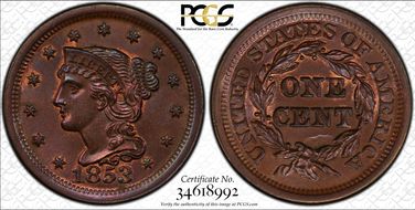 1853 1C MS64BN