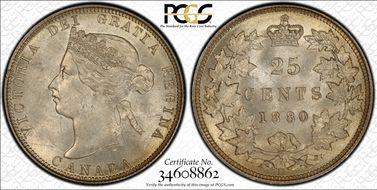 1880-H 25C Narrow 0 MS64