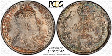 1909 10C Victorian Leaves MS66+